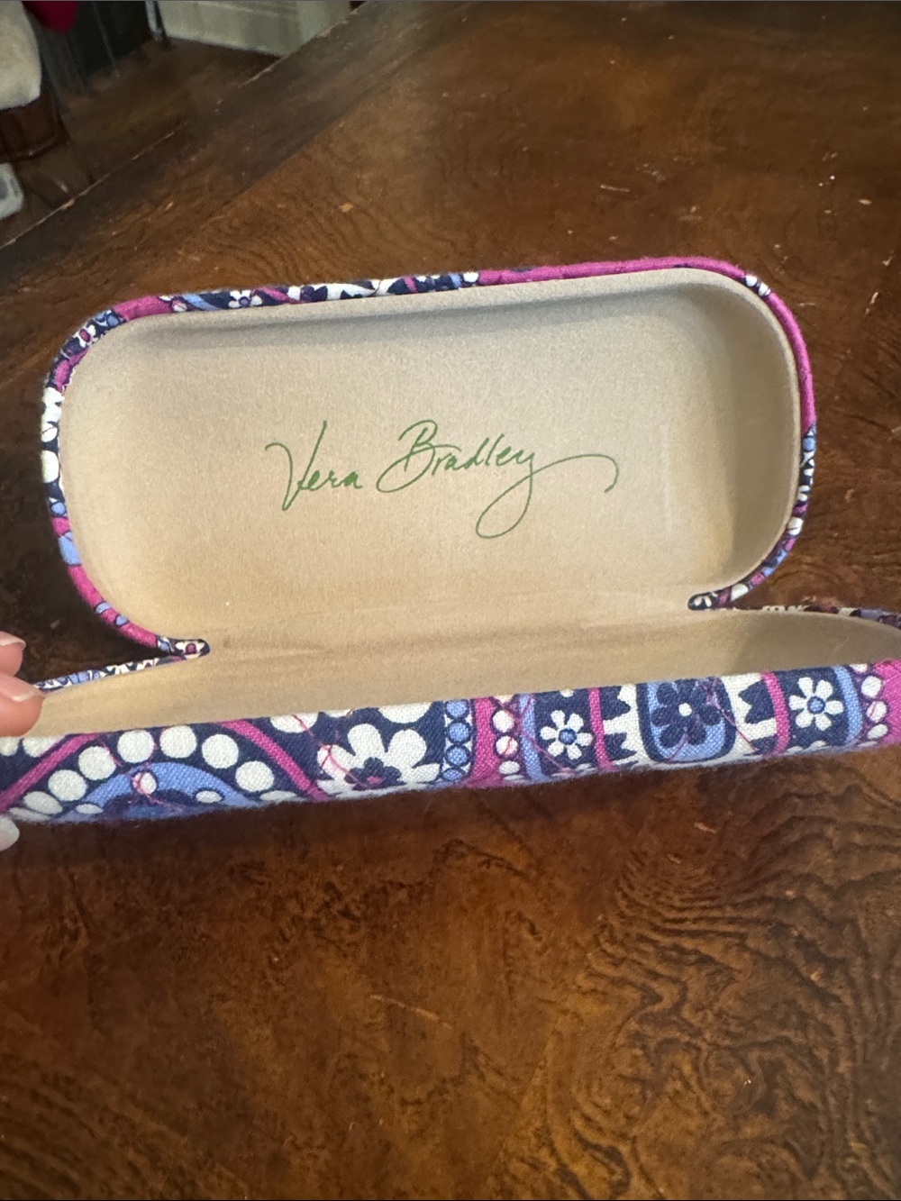 New Vera Bradley Pink & Blue Floral Quilted Eyeglass Case